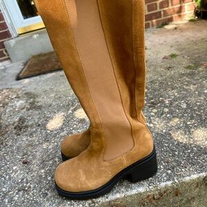 Aeresoles Tan Suede Tall Boots